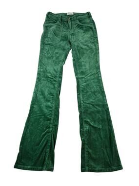 Anthropologie Pilcro The Icon Corduroy Flare Jeans 25 Green Mid Rise Cotton Boho